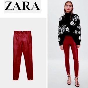 💥SEXY & CHIC💥 Red Leather High Waist Skinny Pants